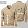 Jaqueta Padrão de Carro Fina Primavera e Outono 2023 Tamanho Europeu Masculino plus size Top Esportivo Masculino Jaqueta com Zíper Frontal Logo de Motocicleta
