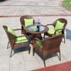 Sofá de Pátio para Exterior, Conjunto de Lazer Cadeira de Rattan para Jardim Varanda ao Ar Livre, Móveis de Rattan Simples Duplos para Exterior, À Prova de Chuva e Sol