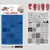 Placas de Estampado para Uñas 2025 Serie Navideña Reno Árbol de Navidad Gel de Estampado Transferencia Plantilla a Cuadros Estampado a Cuadros