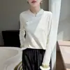 Estilo Chino Nuevo Transfronterizo Cuello Alto Botones de Rana Tejido de Punto Jacquard Manga Larga para Mujer Temperamento de Alta Gama Versátil Capa Base Camiseta de Moda