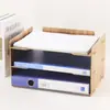 Portadocumentos de Madera Creativo Estante para Archivos Almacenamiento de Escritorio Estante de Documentos Multicapa Suministros de Oficina Estantería para Estudiantes