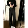 Pantalones Rayados Bordados Estilo Old Money para Hombres y Mujeres, Diseño de Calle de Verano, Corte Holgado, Pantalones Largos Casuales con Caída