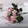 Brocotes de Rosa de Té Artificiales, Flores Falsas, Rosas de Seda de Mano, Ramos de Flores Artificiales de Alta Calidad para Mesas de Comedor