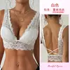 Sutiã sem fio de renda com costas cruzadas, feito sob medida OEM com marca própria, lingerie para casa de comércio exterior, modificação personalizada