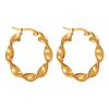 Corea del Sur Ins Nuevo Nicho Moda Aretes de Onda Torcida para Mujer Aretes Únicos de Acero de Titanio de Alta Calidad Chapados en Oro