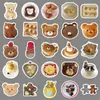 50 Adesivos de Grafite Estilo Urso Ins Animais de Desenho Animado Fofos Criativos Impermeáveis Decorativos Adesivos para Celular Caderno