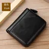 Conjunto de cartões de mão spot atacado nova bolsa feminina de couro encerado para cartão bancário porta-moedas de couro bolsa de fábrica