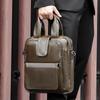 Personalizado estilo coreano negócios de couro genuíno bolsa oficial simples homens vertical saco de ombro camada superior cowhide bolsa