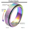 Anillos Giratorios Transfronterizos de Acero de Titanio Esmerilado, Anillos de Acero Inoxidable de Moda Europea y Americana para Parejas, Alivio del Estrés, Anillos de Exportación Transfronteriza al por Mayor