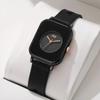 Reloj Cuadrado Pequeño Verde para Mujer Moderno y Cool Diseño Nicho Temperamento de Alta Gama Reloj de Cuarzo Estilo Bosque Estudiante Reloj de Lujo Ligero para Mujer