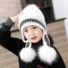 Gorro con Bufanda Integrada de Dibujos Animados para Niños, Protección para los Oídos, para Niños y Niñas, Felpa Gruesa Caliente, Cortavientos, Peluche, Gorro para Bebé