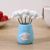 Set de Tenedores de Fruta de Gato de Dibujos Animados Lindo Creativo Alta Apariencia Seguridad Acero Inoxidable de Grado Alimenticio Tenedores de Fruta