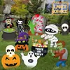 Decoración de Cartón para Patio de Halloween: Fantasma, Calabaza, Telaraña, Murciélago, Gato Negro, Momia, Frankenstein