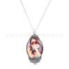 Collar en Blanco para Transferencia Térmica Cuentas de Vidrio Colgante de Metal Foto Personalizada Collar de Metal en Blanco Collar de Cristal