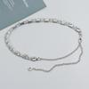Accesorios de cadena para la cintura para mujer, nuevo cinturón de cadena de diamantes de imitación, decoración para falda, vestido, cadena plateada, moda