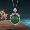 Collar de jade para hombre y mujer con colgante de calcedonia verde hielo estilo chino, de Net Red Live Supply.