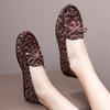 2025 Nueva Moda Combinable Estampado Leopardo Zapatos de Guisante Suela Blanda Superficie Suave Slip-on Zapatos de Mamá Ligeros Cómodos Zapatos Casuales