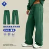 Pantalones Casuales Pesados de Otoño e Invierno para Hombre Isla Cai Xiang, Unisex Estilo Callejero Americano con Cordón Forrados de Forro Polar Pierna Recta Pantalones Deportivos para Hombre