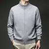 Cardigan de Punto Casual Simple Japonés Color Sólido Cuello Alto Otoño Nueva Llegada Cremallera Doble Holgado Versátil Suéter