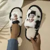 Nuevas pantuflas peludas de punta abierta transfronterizas para mujer, otoño e invierno, antideslizantes, de interior, con suela gruesa, de felpa para el hogar, de algodón para maternidad