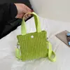 Bolsa Pequena de Veludo Cotele 2025 Novo Estilo Elegante Texturizada Ombro Único Transversal Cor Sólida Veludo Cotele Simples Bolsa Saco