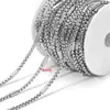 Cadena de eslabones para pulsera de moda DIY, accesorio de joyería, cadena de pinza de perla cuadrada con baño de vacío de acero inoxidable transfronteriza, venta al por mayor