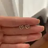 Pendientes estilo galleta en forma de corazón con acabado de agua alcalina, diseño de nicho, sensación de alta gama, únicos y lindos, pendientes en forma de corazón con pedrería