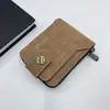Nueva Cartera Corta con Cremallera para Hombre Cartera para Monedas Cartera con Diseño de Hebilla de Cobre Cartera Resistente al Desgaste Moda