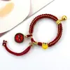 Pulsera Thangka Estilo Tíbet con Cinco Deidades de la Riqueza, Pulsera Tejida a Mano con Tara Verde y Cinco Santos, Pulsera Caja Gahu