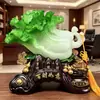 Adorno de Col de Jade para Atraer Riqueza y Buena Fortuna, Sapo Dorado para Sala de Estar, Vestíbulo, Mueble de TV, Aparador de Vino, Decoración de Tienda, Adorno Artesanal, Regalo de Inauguración