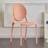 Cadeira de Jantar Moderna Simples de Plástico com Encosto Redondo para Adultos Loja de Chá com Leite Mesa e Cadeira para Sala de Jantar Combinação Estilo ins