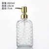 Frasco de álcool em gel de vidro transparente transfronteiriço frasco de loção frasco de vidro criativo frasco vazio de gel de banho shampoo em estoque atacado