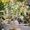 Flores de Lilás Artificiais de Haste Alta para Arranjo de Cena e Decoração, Flores Artificiais para Decoração de Sala de Estar em Casa, Flores Artificiais de Espinheiro-Alvar, Buquês de Flores Artificiais