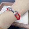 Diseño Xiaozhong Peonía Carácter Fu Envoltura Liuzi Ruyi Xiangyun Pulsera Femenina Estilo Étnico Retro Artesanía de Gota de Pegamento Joyería