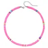 Estilo Praia Verão Europeu e Americano Novo Colar Artesanal Feminino Camadas Coloridas com Contas DIY Corrente de Clavícula de Cerâmica Macia Corrente