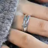 Anillo Vintage Cepillado Dulce Fresco de Estrella para Mujer, Relieve de Textura Irregular Geométrica, Anillo Abierto Exquisito, Anillo para Dedo Índice, Moderno