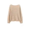 26 Outono Inverno Nova Chegada Tricô de Lã Cashmere de Um Ombro Solto Fio Dourado Lantejoula Manga Longa Suéter de Um Ombro