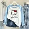 Camiseta nueva de algodón puro para niña, manga larga, primavera/otoño 2026, top de bloques de color con dobladillo curvo, dulce y elegante, ropa infantil estilo Ins