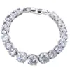 Pulsera de Tenis Colorida de Zirconia 3A de Lujo Super Brillante Europea y Americana Lujo Accesible Gama Alta Redonda de Moda Joyería de Mano para Hombres y Mujeres Venta al por Mayor