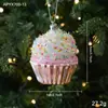 Nuevos Adornos de Plástico Rosa con Colores Pastel, Adornos Navideños de Dibujos Animados, Decoraciones Navideñas 3D Estilo Ins para Ventanas