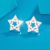 Fábrica de Origen Pendientes de Estrella de Cinco Puntas Completamente Incrustados de Circonita Listos para la Venta al por Mayor Joyería de Cobre Micro-Incrustada Estilo Dama Elegante Cien Torres