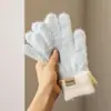 Lindos Guantes de Felpa Tejidos para Invierno, Estilo para Mujeres Adultas, Cálidos, Bloques de Color, Compatibles con Pantalla Táctil, Dedos Separados, Adecuados para Estudiantes y Ciclismo