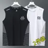 Camiseta Esportiva com Sensação de Gelo para Homens 2026 Novo Uniforme de Basquete Seda de Gelo Respirável Secagem Rápida Top Fitness Sem Mangas Tendência Nacional Camiseta