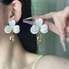 Pendientes de Goteo Glaseado Estilo Bosque Dulce Pastorales Florales Forma de Gota de Agua Pendientes de Moda Elegantes para Mujer