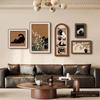Pintura Decorativa para Sala de Estar Cozy Time, Pintura para Colgar en la Pared de Fondo de Sofá Retro Francés Antiguo, Mural Combinado de Alta Gama