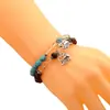 Pulsera de cuentas redondas de turquesa con cuentas de cristal blanco de moda diseño literario joyería de cuentas para mano de dama nicho venta al por mayor