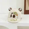 Gorra de béisbol suave para bebé con visera para primavera y otoño, sombrero de sol para bebé con panda sonriente de ojos grandes en 3D para niños y niñas