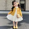 Vestido para meninas, nova coleção outono 2026, casaco suéter de tricô infantil, conjunto de vestido de princesa, roupa de outono para bebê, vestido de manga comprida