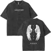 [Lavado Transfronterizo] Camiseta Lavada Glory Moda de Verano para Hombres y Mujeres Cruz