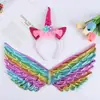 Venta al por mayor de fábrica Diadema Luminosa de Unicornio para Fiesta Infantil de Vacaciones Halloween Alas de Ángel Arcoíris Adorno para la Cabeza
